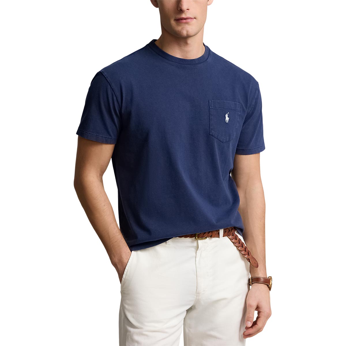 Polo Ralph Lauren Classic Fit Cotton-Linen Pocket T-Shirt